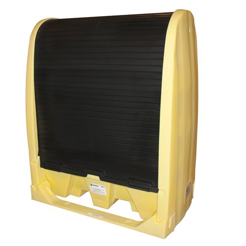 2 Drum Roll Top Hardcover Spill Pallet, Yellow