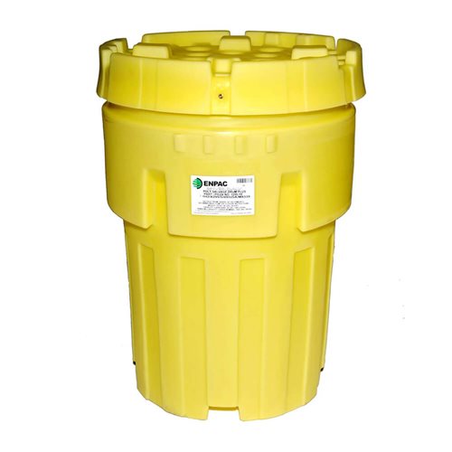 Envirosalv Lockable 95 Gallon Poly-Overpack Salvage Drum, Yellow