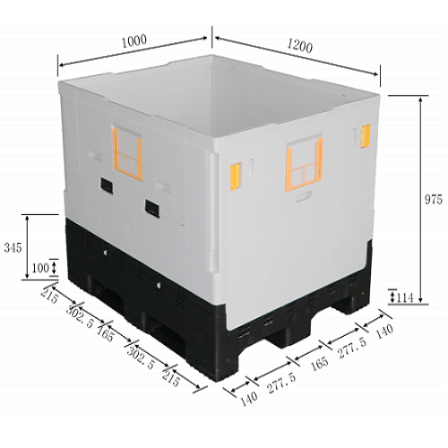 120x100x97.5cm Flat Collapsible Pallet Box